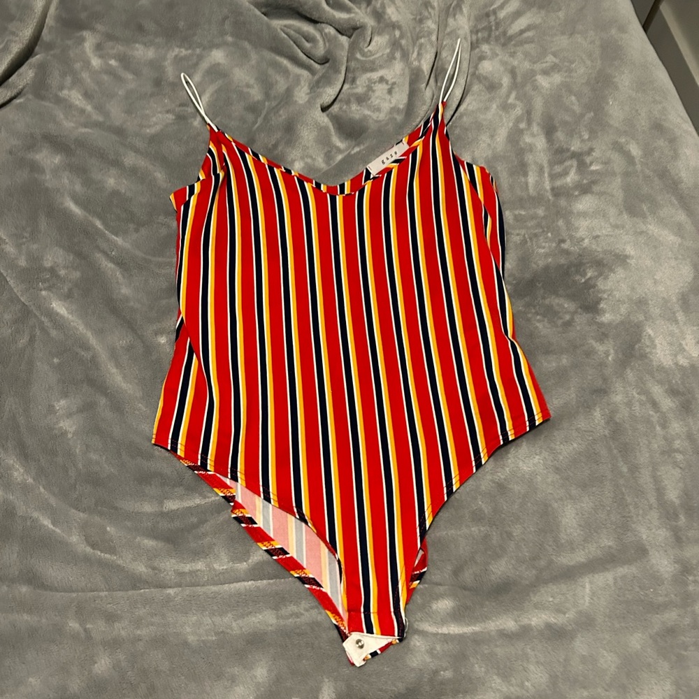 Gaze Colorful Striped Bodysuit